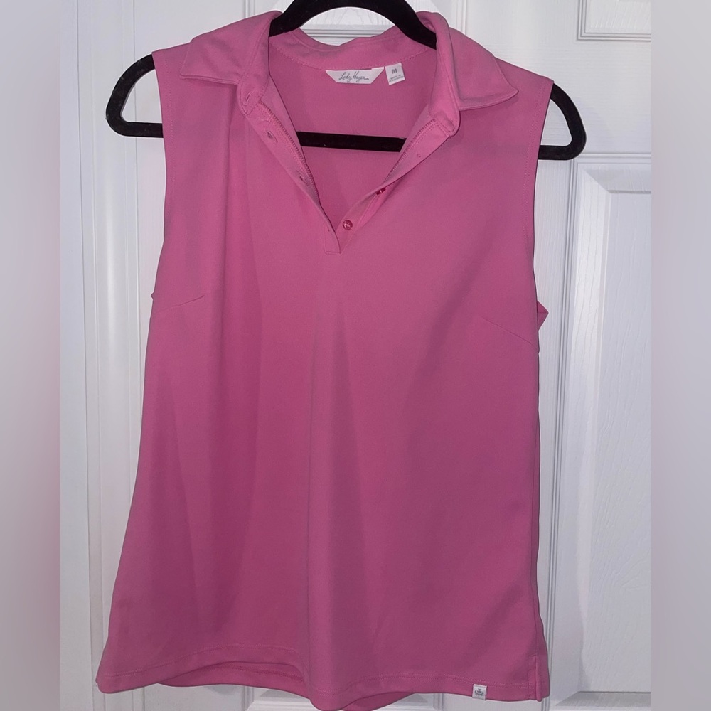 Lady Hagen Pink Sleeveless Golf Polo